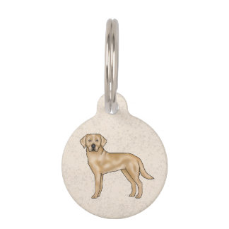 Yellow Labrador Retriever Cute Cartoon Lab Dog Pet ID Tag