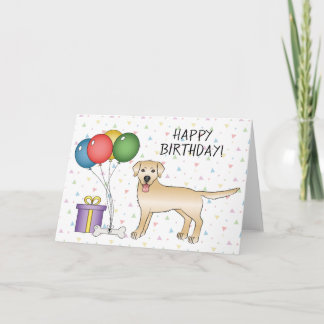 Yellow Labrador Retriever Cute Dog Happy Birthday Card