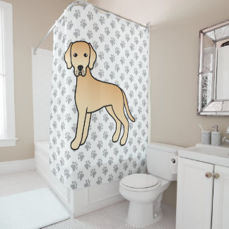 Yellow Labrador Retriever Cute Dog &amp; Paws Shower Curtain