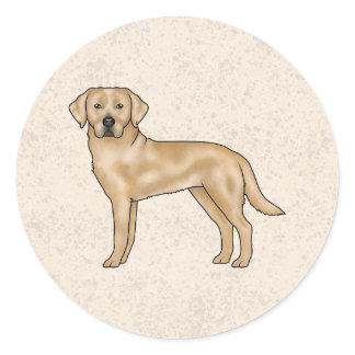 Yellow Labrador Retriever Cute Lab Dog Beige Classic Round Sticker