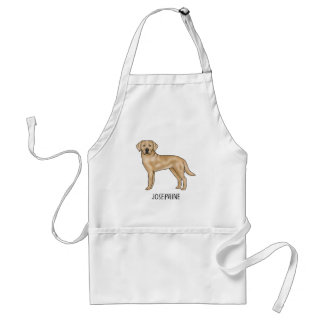 Yellow Labrador Retriever Cute Lab Dog Custom Name Adult Apron