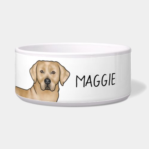 Yellow Labrador Retriever Cute Lab Dog Custom Name Bowl