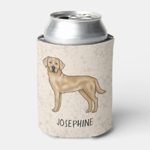 Yellow Labrador Retriever Cute Lab Dog Custom Name Can Cooler