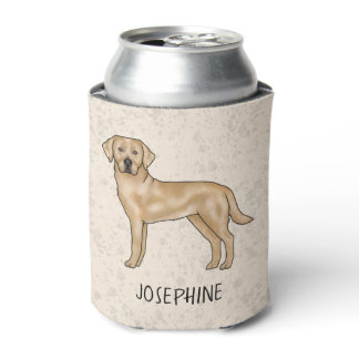 Yellow Labrador Retriever Cute Lab Dog Custom Name Can Cooler