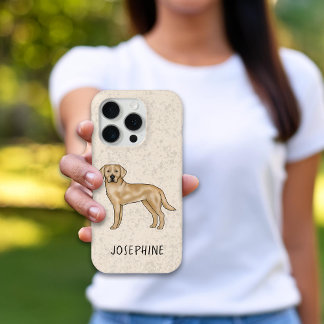 Yellow Labrador Retriever Cute Lab Dog Custom Name iPhone 15 Pro Case