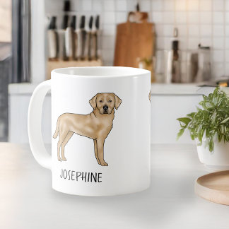 Yellow Labrador Retriever Cute Lab Dog Custom Name Coffee Mug