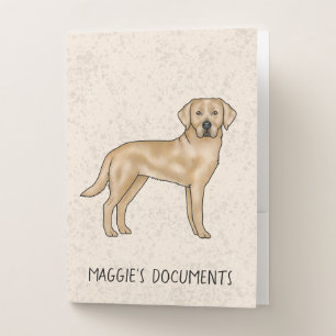 Yellow Labrador Retriever Cute Lab Dog Documents Pocket Folder