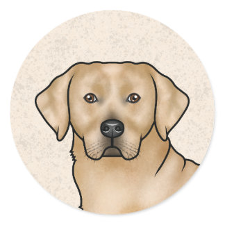 Yellow Labrador Retriever Cute Lab Dog Portrait Classic Round Sticker