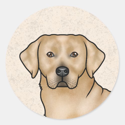 Yellow Labrador Retriever Cute Lab Dog Portrait Classic Round Sticker