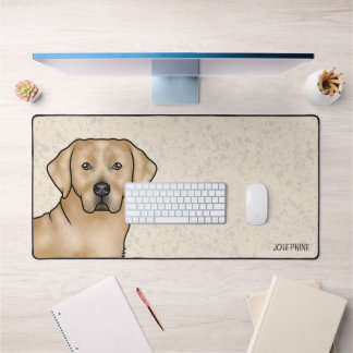 Yellow Labrador Retriever Cute Lab Dog With Name Desk Mat