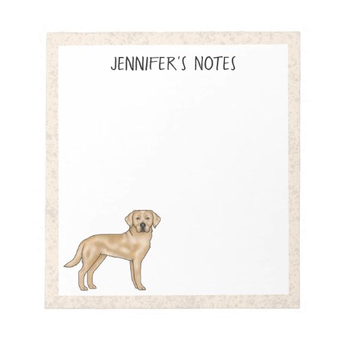 Yellow Labrador Retriever Cute Lab Dog Your Name Notepad