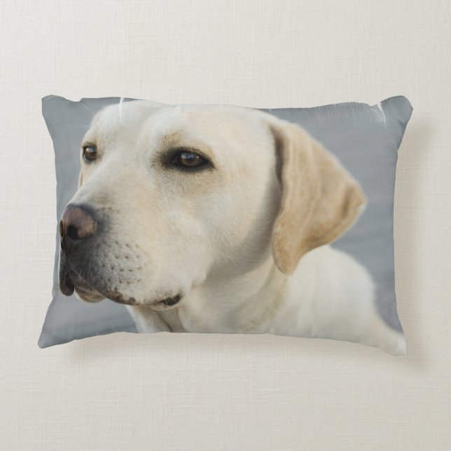 Yellow Labrador Retriever Decorative Pillow (Back)