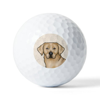 Yellow Labrador Retriever Design Cartoon Dog Head Golf Balls