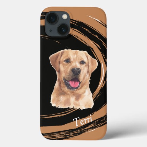 Yellow Labrador Retriever Dog Abstract Swirl  iPhone 13 Case