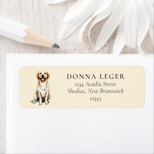 Yellow Labrador Retriever Dog Address Label