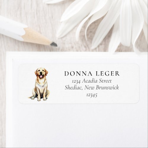 Yellow Labrador Retriever Dog Address Label