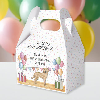 Yellow Labrador Retriever Dog Birthday Thank You Favor Boxes