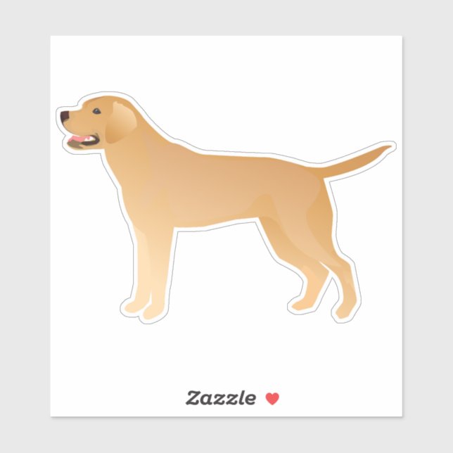 Yellow Labrador Retriever Dog Breed Silhouette Sticker (Sheet)