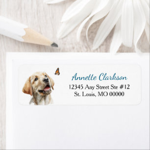 Yellow Labrador Retriever Dog Butterfly Wonder Label