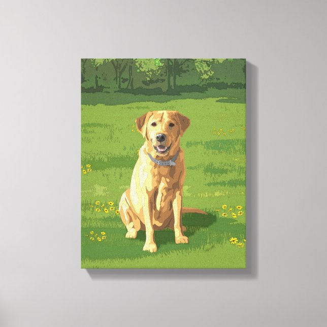 Yellow Labrador Retriever Dog Canvas Print (Front)