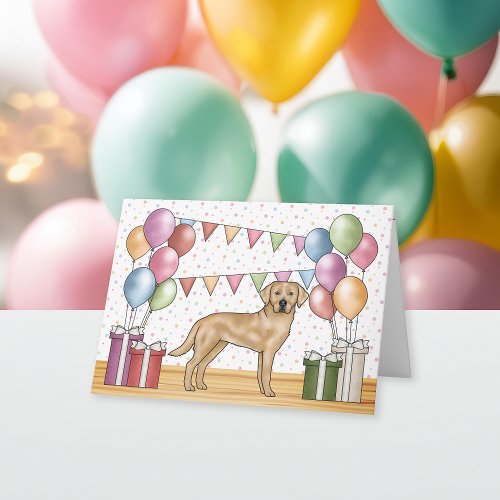 Yellow Labrador Retriever Dog Colorful Birthday Card