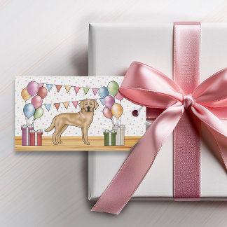 Yellow Labrador Retriever Dog Colorful Birthday Gift Tags