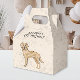 Yellow Labrador Retriever Dog Custom Kids Birthday Favor Boxes