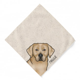 Yellow Labrador Retriever Dog Custom Name Beige Bandana