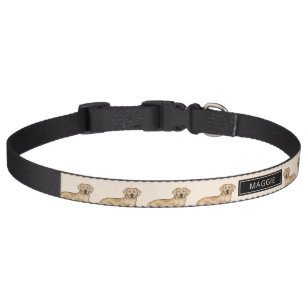 Yellow Labrador Retriever Dog Custom Name Beige Pet Collar