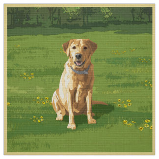Yellow Labrador Retriever Dog Fabric