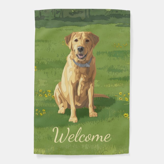 Yellow Labrador Retriever Dog Garden Flag (Front)