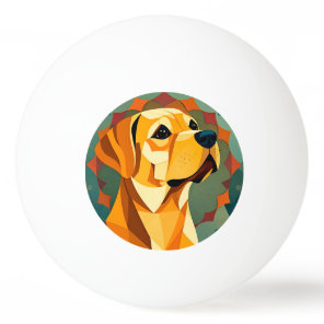Yellow Labrador Retriever Dog Geometric Art Ping Pong Ball
