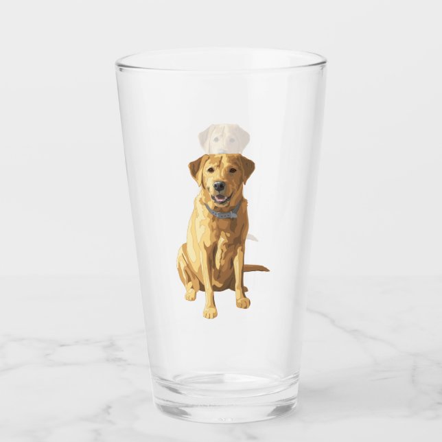 Yellow Labrador Retriever Dog Glass (Front)