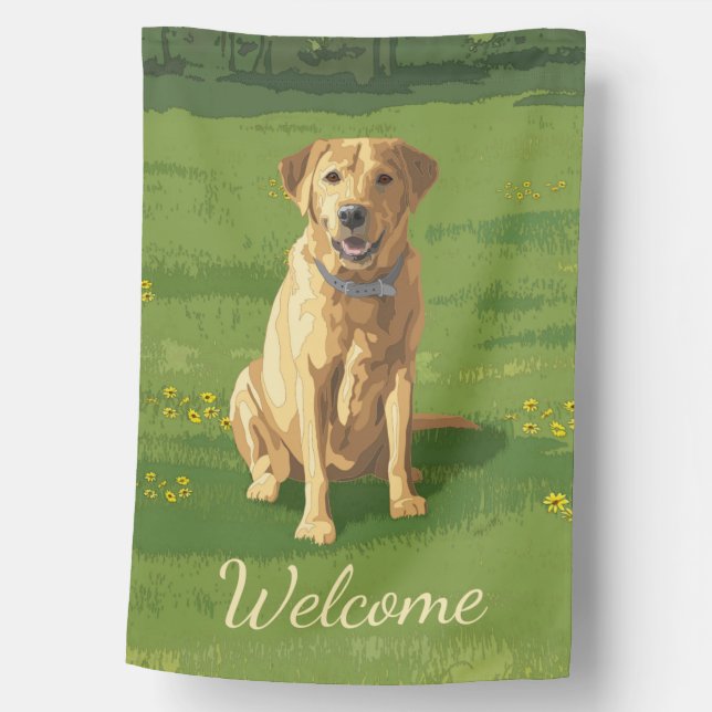 Yellow Labrador Retriever Dog House Flag (Front)