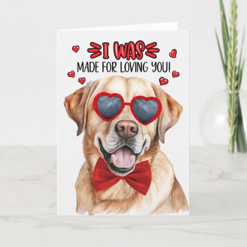 Yellow Labrador Retriever Dog Love Valentine Holiday Card