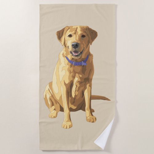 Yellow Labrador Retriever Dog Lover Beach Towel