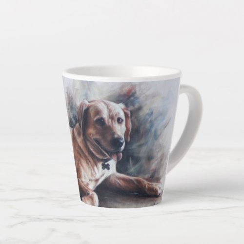 Yellow Labrador retriever dog lying down Latte Mug