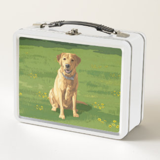 Yellow Labrador Retriever Dog Metal Lunch Box