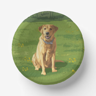 Yellow Labrador Retriever Dog Paper Bowls
