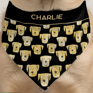 Yellow Labrador Retriever Dog Personalized Name Pet Bandana Collar