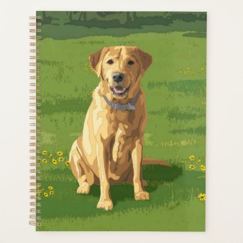 Yellow Labrador Retriever Dog Planner by Fun_Forest at Zazzle