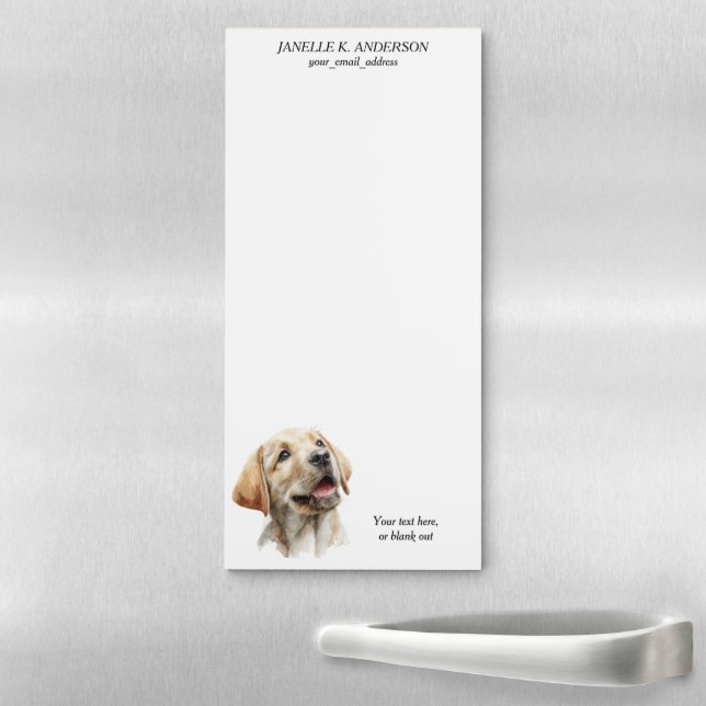 Yellow Labrador Retriever Dog Portrait Magnetic Notepad (In Situ)