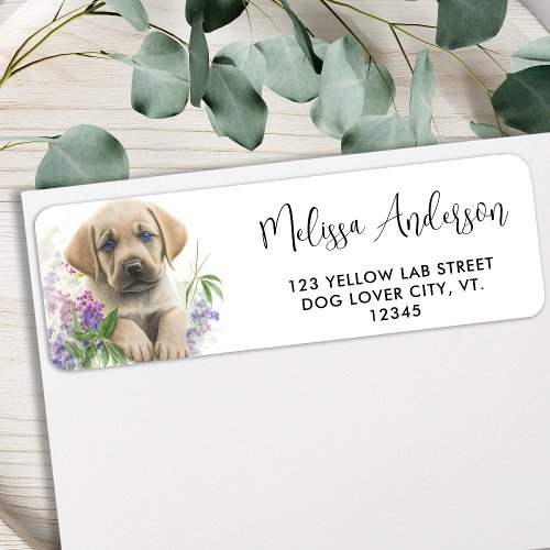 Yellow Labrador Retriever Dog Puppy Return Address Label