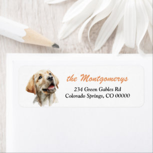 Yellow Labrador Retriever Dog Return Address Label