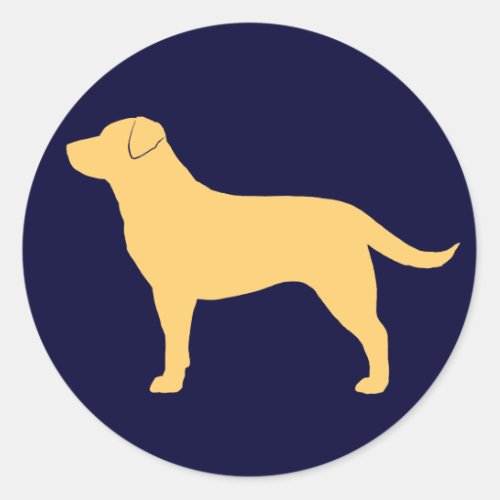 Yellow Labrador Retriever Dog Silhouette Classic Round Sticker