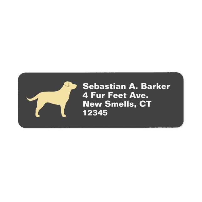 Yellow Labrador Retriever Dog Silhouette Lab Label (Front)