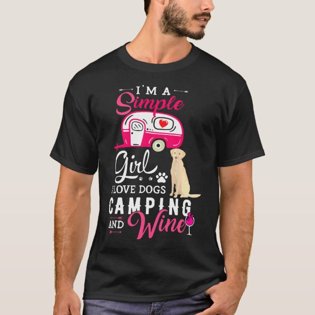 Yellow Labrador Retriever Dog Simple Girl Wine Cam T-Shirt (Front)