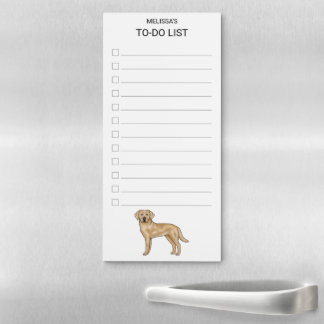 Yellow Labrador Retriever Dog To-Do List Checklist Magnetic Notepad