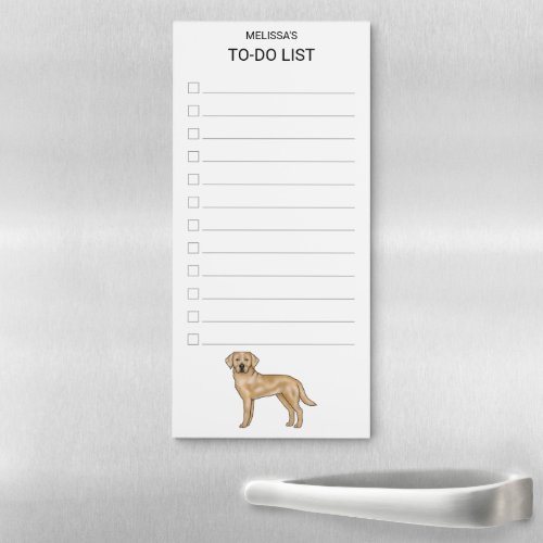 Yellow Labrador Retriever Dog To_Do List Checklist Magnetic Notepad