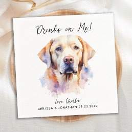 Yellow Labrador Retriever Dog Wedding Cocktail Napkins